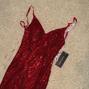 Emprada Vibrant Red Sequin Dress